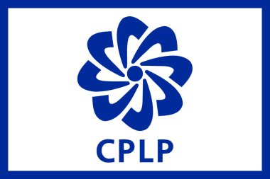 Community of Portuguese Language Countries (CPLP) flag painted on wood clipart