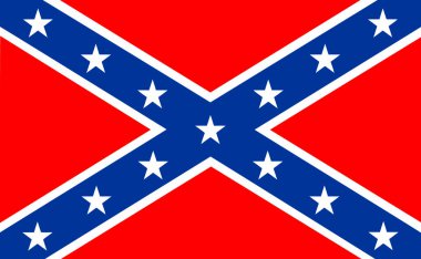 Amerika Birleşik Devletleri 'nin tarihi savaş bayrağı vektör çizimi izole edildi. ABD İç Savaşı.