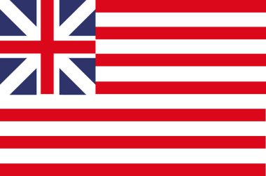 Williamsburg, VA, ABD. - Evet. Büyük Birlik Bayrağı (1775-1777) rüzgargülü altında dalgalanmaktadır..