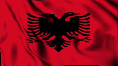 Arnavutluk Bayrağı, Arnavutluk Bayrağı, Arnavutluk Bayrağı Dalgalanıyor Animasyon, Arnavutluk Bayrağı 4K Görüntüler, video, sosyal medya platformları için sembolik bayrak, güzel animasyon, 3D görüntü