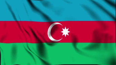 Azerbaycan Dalgalanan Bayrağı, Azerbaycan Bayrağı, Azerbaycan Dalgalanan Animasyon Bayrağı, Azerbaycan Bayrağı 4K Görüntü, video, sosyal medya platformu için klip, 3D sallanan Animasyon