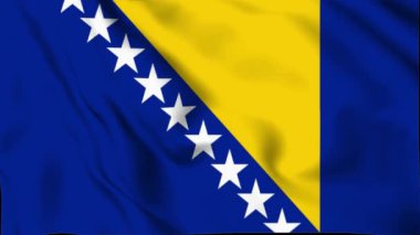 Bosna-Hersek Bayrağı, Bosna-Hersek Bayrağı, Bosna-Hersek Bayrağı, Dalgalanan Animasyon, Bosna-Hersek Bayrağı 4K Görüntüleri, 3D video, sosyal medya platformu ve kullanılan ticari platformlar için klip, Güzel Sanatlar ve Dalgalanan Animasyon