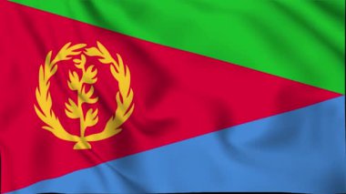 Eritrea Waving Flag, Eritrea Flag, Eritrea Waving Animation, Eritrea Flag 4K Video, 3D video, sosyal medya platformu ve ticari kullanım için klip, Güzel Sanatlar ve el sallama animasyonu