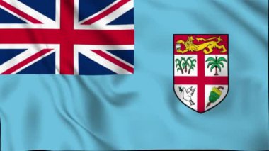 Fiji Waving Flag, Fiji Flag, Fiji Waving Animation, Fiji Flag 4K Video, 3D video, Sosyal medya platformu ve ticari kullanım için klip, Beautiful Art and Wave Animation