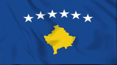 Kosova Bayrağı, Kosova Bayrağı, Kosova Bayrağı Dalgalanıyor Animasyonu, Kosova Bayrağı 4K Görüntüsü, 3D video, sosyal medya platformu ve ticari kullanım için klip, Güzel Sanatlar ve Dalgalanan Animasyon