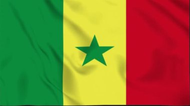 Senegal Waving Flag, Senegal Flag, Senegal Waving Animation, Senegal Flag 4K Video, 3D video, sosyal medya platformu ve ticari kullanım için klip, Güzel Sanatlar ve Dalgalanan Animasyon
