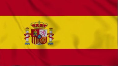 İspanya Dalgalanan Bayrağı, İspanya Bayrağı Dalgalanan Animasyon, İspanya Bayrağı 4K Görüntü, 3D video, sosyal medya platformu ve ticari kullanım için klip, Güzel Sanatlar ve Dalgalanan Animasyon