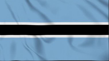 Botswana Waving Flag, Botswana Flag, Botswana Waving Animation, Botswana Flag 4K Video, 3D video, sosyal medya platformu ve ticari kullanım için klip, Güzel Sanatlar ve el sallama animasyonu