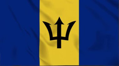 Barbados Dalgalanan Bayrağı, Barbados Bayrağı, Barbados Dalgalanan Animasyon Bayrağı, Barbados Bayrağı 4K Görüntüsü