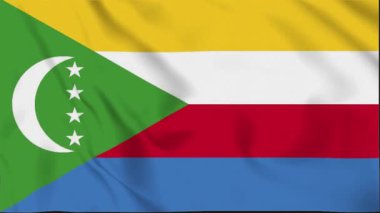 Comoros Waving Flag, Comoros Flag, Comoros Waving Animation, Comoros Flag 4K Video, 3D video, sosyal medya platformu ve ticari kullanım için klip, Güzel Sanatlar ve Dalgalanan Animasyon