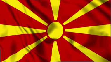 Makedonya Bayrağı, Makedonya Bayrağı, Makedonya Bayrağı Dalgalanıyor Animasyon, Makedonya Bayrağı 4K Görüntüsü, 3D video, sosyal medya platformu ve ticari kullanım için klip, Güzel Sanatlar ve Dalgalanan Animasyon