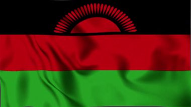 Malawi Waving Flag, Malawi Flag, Malawi Waving Animation, Malawi Flag 4K Video, 3D video, sosyal medya platformu ve ticari kullanım için klip, Güzel Sanatlar ve Dalgalanan Animasyon