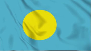 Palau Waving Flag, Palau Flag, Palau Waving Animation, Palau Flag 4K Video, 3D video, sosyal medya platformu ve kullanılan ticari platformlar için klip, Güzel Sanatlar ve Dalgalanan Animasyon