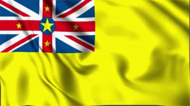 Niue Waving Flag, Niue Flag, Niue Waving Animation, Niue Flag 4K Video, 3D video, Sosyal medya platformu ve ticari kullanım için klip, Beautiful Art and Wave Animation