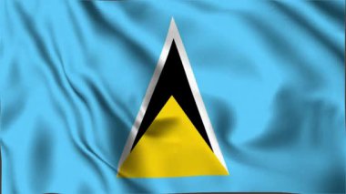 Saint Lucia Waving Flag, Saint Lucia Flag, Saint Lucia Waving Animation, Saint Lucia Flag 4K Video, 3D video, sosyal medya platformu ve ticari kullanım için klip, Güzel Sanatlar ve el sallama animasyonu