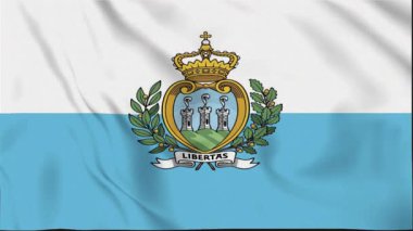 San Marino Waving Flag, San Marino Flag, San Marino Waving Animation, San Marino Flag 4K Video, 3D video, sosyal medya platformu ve ticari kullanım için klip, Güzel Sanatlar ve el sallama animasyonu