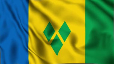Saint Vincent and the Grenadines Waving Flag, Flag of Saint Vincent and the Grenadines Waving Animation, Saint Vincent and the Grenadines Flag 4K Video, 3D video, Clip for Social media platform and trade used, Beautiful Art and animation