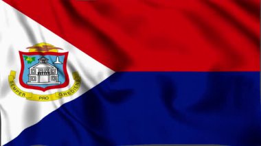 St Martin Waving Flag, St Martin Flag, St Martin Waving Animation Bayrağı, St Martin Flag 4K Video, 3D video, sosyal medya platformu ve ticari kullanım için klip, Güzel Sanatlar ve el sallayan Animasyon