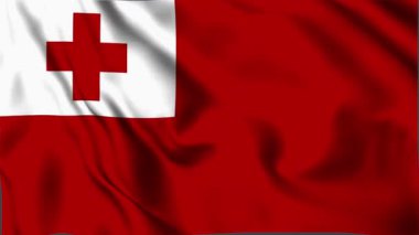 Tonga Dalgalanan Bayrak, Tonga Bayrağı, Tonga Dalgalanan Animasyon, Tonga Bayrağı 4K Görüntü, 3D video, Sosyal medya platformu ve ticari kullanım için klip, Güzel Sanatlar ve Dalgalanan Animasyon