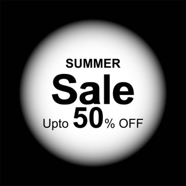 Modern siyah-beyaz yaz indirimi afişi% 50 'ye varan cesur tipografi içeriyor. Düzenlenebilir vektör dosyası, mevsimsel promosyonlar, reklamlar ve sosyal medya kullanımı için mükemmel.