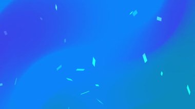 Parti davetiyeleri, kutlama posterleri, şenlik tasarımları ve etkinlik promosyonları için uygun açık mavi konfeti ile mavi arka plan. Neşeli tasarımlar için harika.