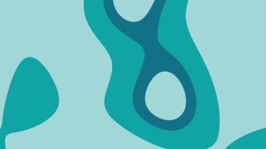 Soyut deniz mavisi şekilleri soluk mavi arkaplanda organik bir tasarım oluşturur. Web grafikleri, dijital sanat, arka planlar ve modern tasarımlar için uygundur.