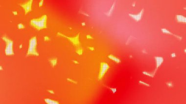 Parlak sarı ve beyaz yarı saydam şekillere sahip canlı turuncu arkaplanlı sunumlar, web siteleri ve dijital tasarım projeleri için ideal.