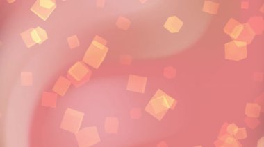 Şeftali arkaplan ve şeffaf turuncu küpler. Dijital tasarımlar, soyut kavramlar, sosyal medya grafikleri, modern sunumlar için mükemmel..