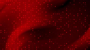 Kırmızı parıldayan noktalar, koyu kırmızı arka planda büyüleyici bir hareketle dönüyor. Soyut arka planlar ve fütürist tasarımlar için mükemmel..