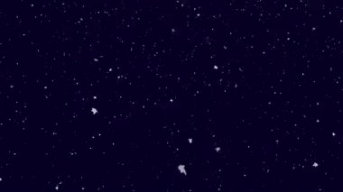 Koyu mavi arka planda beyaz kar taneleri düşüyor. Kış tasarımları, tatil temaları, Noel arkaplanları ve şenlikli dekorasyonlar için mükemmel..