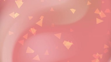 Şeftali arkaplan ve şeffaf turuncu üçgenler. Modern tasarımlar, soyut arka planlar, geometrik kalıplar ve canlı grafik projeleri için uygundur..