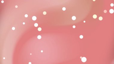 Sosyal medya paylaşımları, davetiyeler, tebrik kartları ve dijital tasarımlar için uygun, dağınık beyaz ve şeftali daireli pembe gradyan.