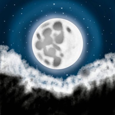 Gece gökyüzünde ay