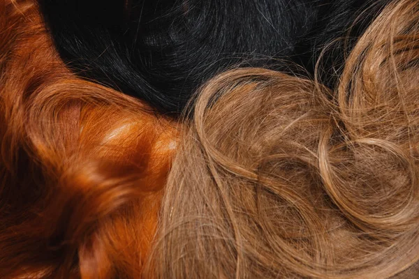 Boyalı Doğal Kadın Saçı Yakın Çekim — Stok fotoğraf
