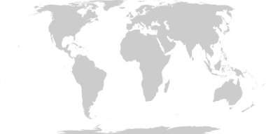 Dünya Eckert IV koordinat sisteminde ana hatlı dünya haritası