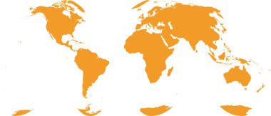 Dünya Goode Homolosine Land koordinat sistemine sahip dünya haritası