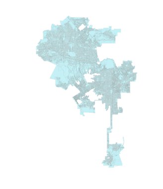 California Los Angeles Bölgesel Şehir Haritası