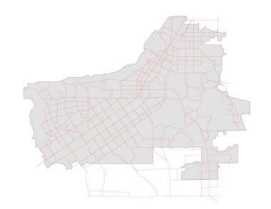 California Riverside Şehir Haritası Güncel Dolaşım ile.