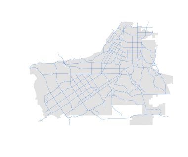 Trafik Yollu California Riverside Şehir Haritası