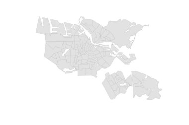 Avrupa Hollanda DISTRICTs WIJK ile Amsterdam Haritası.
