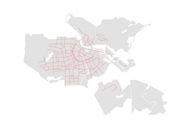 STADSSTRAAT şehir sokaklarıyla Avrupa Hollanda Amsterdam Haritası.