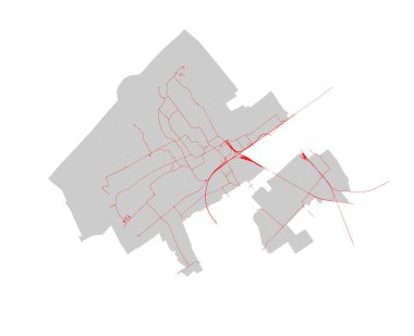 Avrupa Hollanda Lahey Bölgeleri tramvay ve tren raylarıyla Harita Haritası