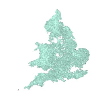 İngiltere ve Galler 'deki Parish' ler için Avrupa Birleşik Krallık dijital vektör sınırları