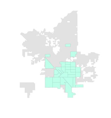 ABD California Eyaleti HUBZone ile Fresno Şehir Haritası (Tarihsel Yetersiz Kullanılan İş Bölgesi