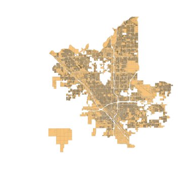 ABD California Eyaleti Fresno Bölgesel Şehir Haritası