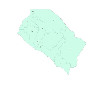 ABD Kaliforniya Eyaleti Orange County Montaj Bölgeleri Haritası