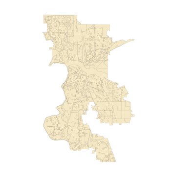 ABD Kaliforniya Eyaleti Sacramento Şehir Haritası Genel Planla