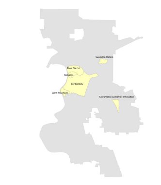 ABD Kaliforniya Eyaleti Sacramento Özel Planlı Şehir Haritası