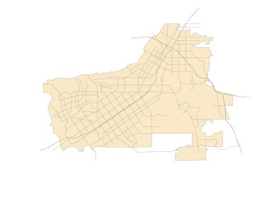 California Riverside Şehir Haritası vektör çizimi tasarımı