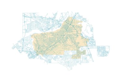 California Riverside Şehir Haritası vektör çizimi tasarımı